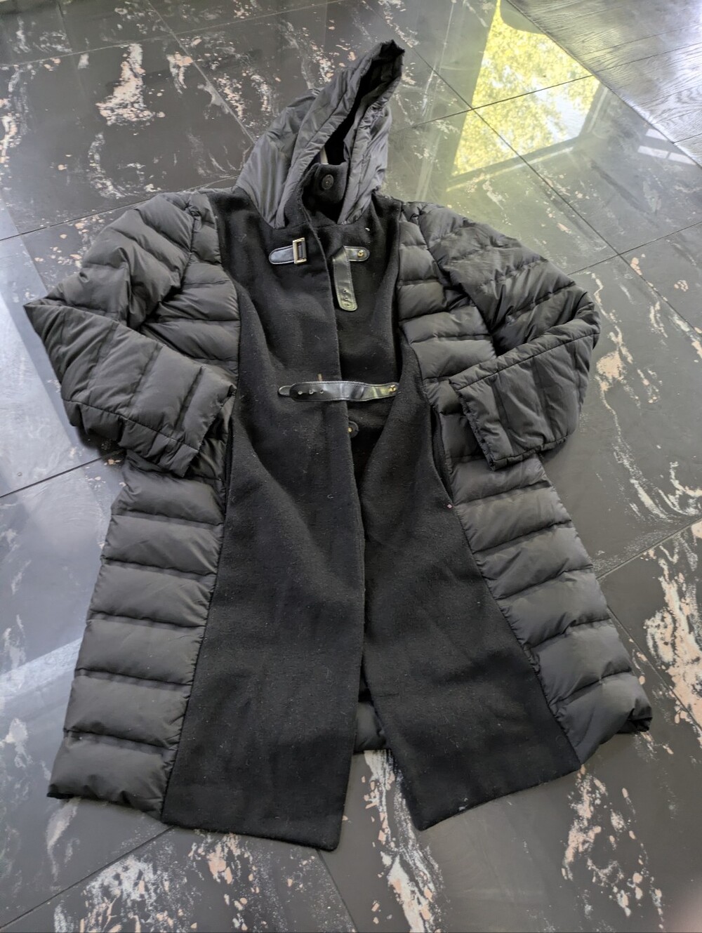 Lauren Ralph Lauren Moxed-Media Toggle Puffer Coat Size Small